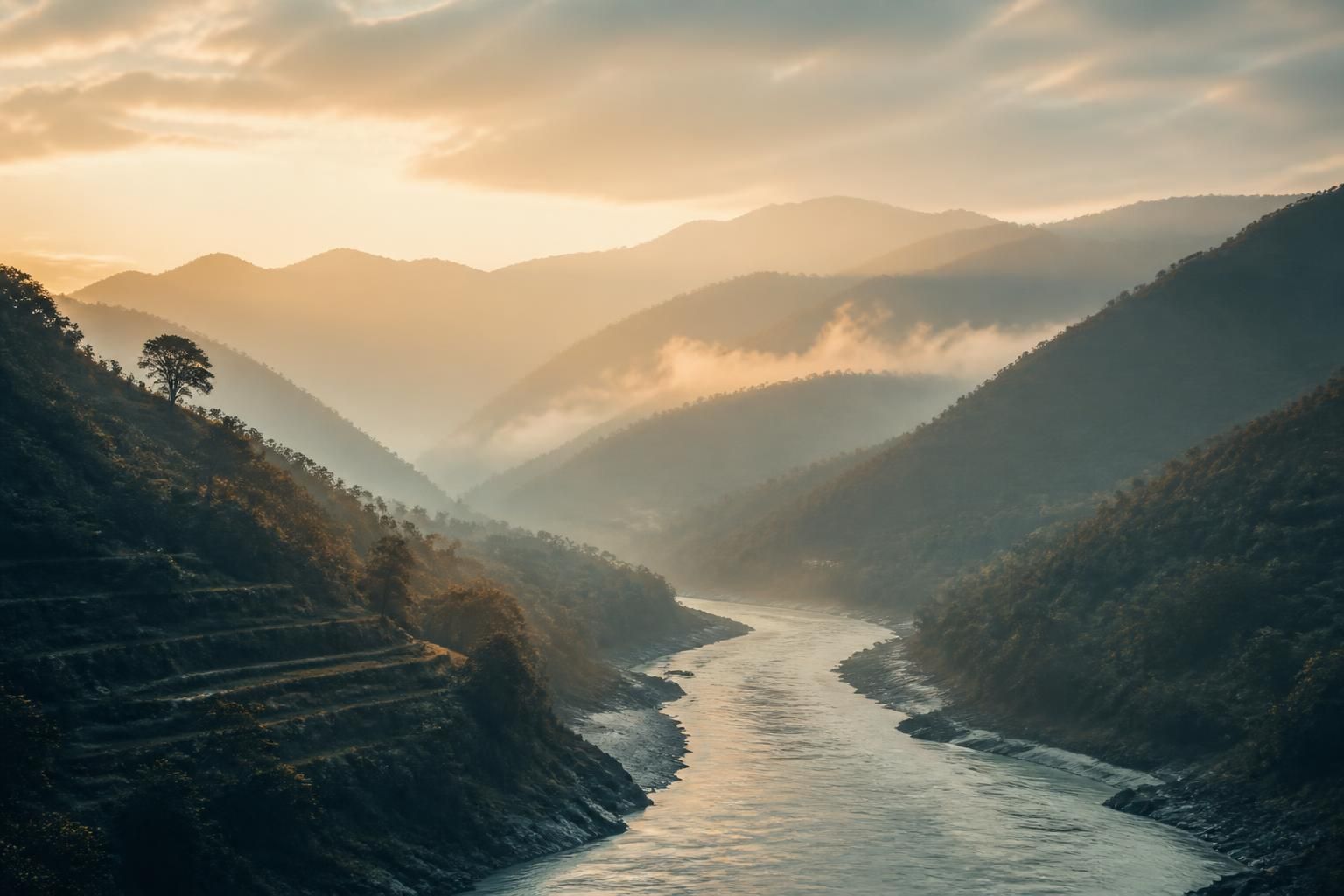 The Himalayan valley above Rishikesh, where Agar Villas is sited